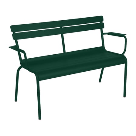 Luxembourg Bench with backrest metal green / 2 seats - L 131 cm - Fermob