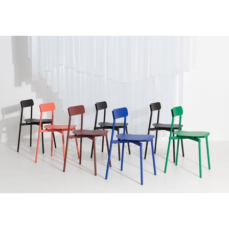 Chaise empilable Fromme métal rouge / Aluminium - Petite Friture