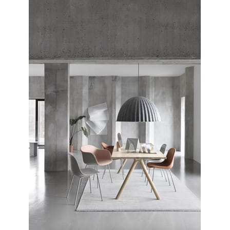 Chaise Fiber plastique gris / Pieds métal - Plastique recyclé - Muuto