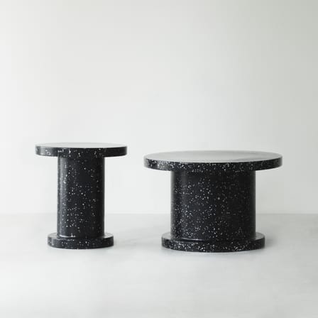 Bit Coffee table plastic material black / Ø 75 x H 48 cm - Recycled - Normann Copenhagen