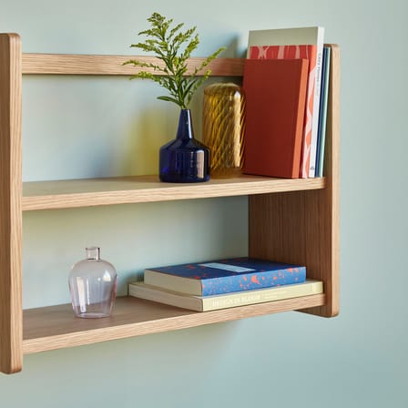 Etagère murale Nomad Double bois naturel / L 60 x H 44 cm - HÜBSCH