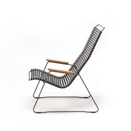 Fauteuil bas Click Lounge plastique vert / Dossier haut - Houe