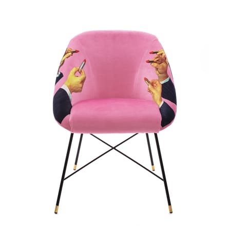 Fauteuil rembourré Toiletpaper tissu rose / Lipsticks - Seletti