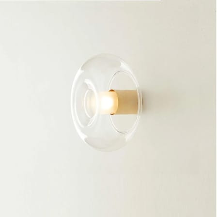 Applique Fontanella Large vetro trasparente / Plafoniera - Ø 40 cm - Fontana Arte