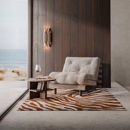 Fauteuil convertible Roots / Dormeuse & lit d'appoint - 3 positions / Structure marron - KARUP DESIGN
