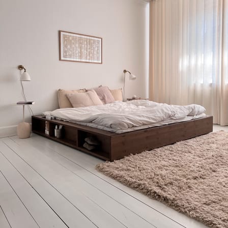 Lit double Ziggy / Pour matelas 160 x 200 cm - Rangements intégrés - KARUP DESIGN