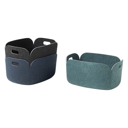 Panier Restore tissu noir / 35 x 48 cm - Feutre 100% recyclé - Muuto