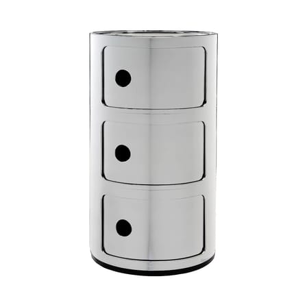Rangement Componibili argent / 3 tiroirs - Métallisé - Anna Castelli Ferrieri, 1968 - Kartell