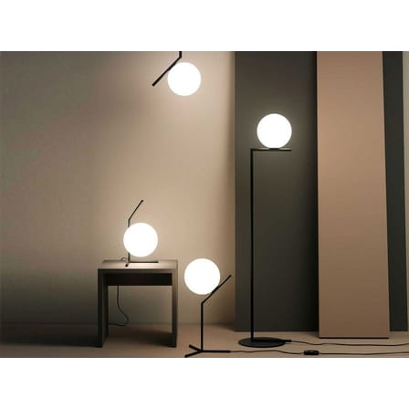 Suspension IC S2 verre noir / Ø 30 x H 72 cm - Michael Anastassiades, 2014 - Flos