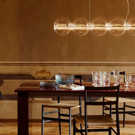 Suspension Luce Sferica S1 verre transparent / L 167 cm - Flos