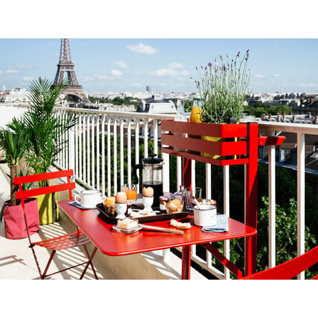 Table pliante Balcon Bistro métal rouge / Rabattable - 77 x 64 cm - Fermob