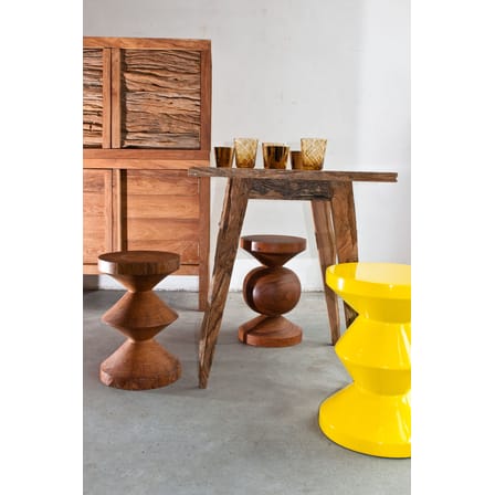 Tabouret Zig Zag bois naturel - POLSPOTTEN