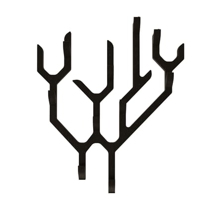Ambroise Wall coat rack wood black / L 56.5 x H 67.7 cm - Oak - Hartô