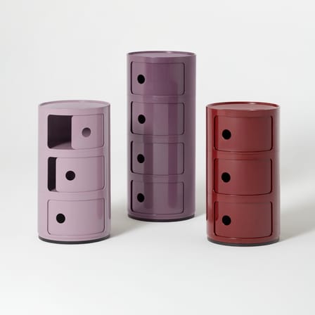 Ablage Componibili plastikmaterial rot (1968) / 3 Schubladen - H 58 cm - Kartell