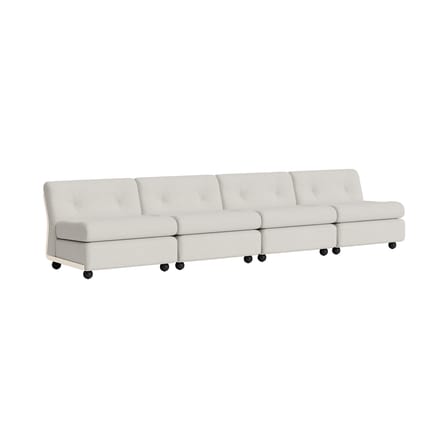 Divano destro Amanta tessuto bianco / 4 posti - L 317 cm / Riedizione 1966, Mario Bellini - Hay