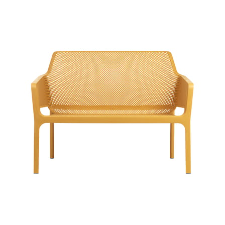 Banc avec dossier Net jaune / Empilable - L 116 cm - NARDI