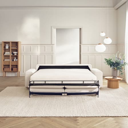 Canapé convertible Gest tissu gris / 2,5 places - L 240 cm - Bolia