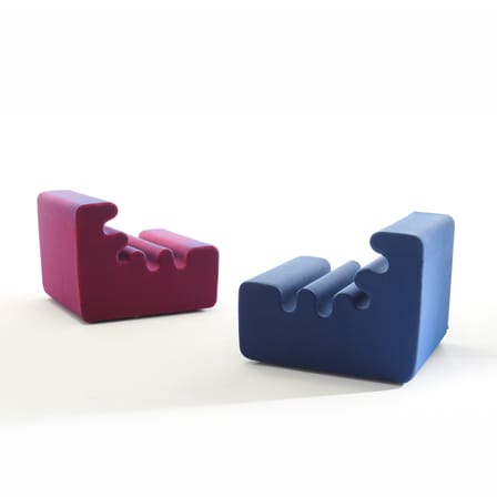 Chauffeuse Karelia (1966) tissu bleu - Zanotta