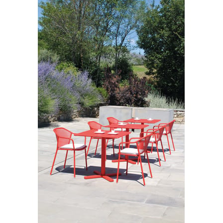 Fauteuil bridge Darwin métal gris / Empilable - Emu