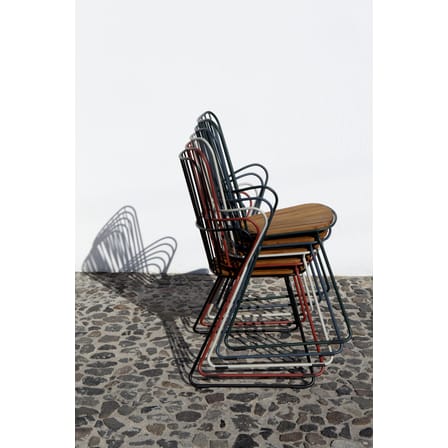 Fauteuil Paon métal vert bois naturel / bambou - Houe