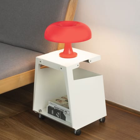 Lampe de table Nessino plastique rouge / Ø 32 x H 23 cm - Réédition 1960s - Artemide