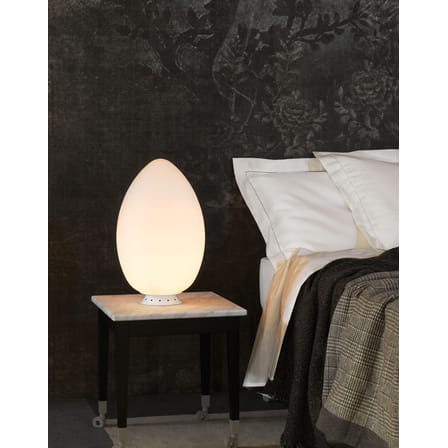 Lampe de table Uovo LED verre blanc /  Ø 43 x H 62 cm - Ben Swildens, 1972 - Fontana Arte