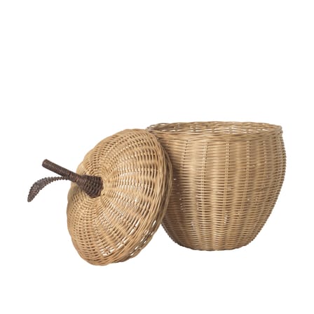 Panier Apple Small fibre végétale beige bois naturel / Osier - Ø 20 x H 28 cm - Ferm Living