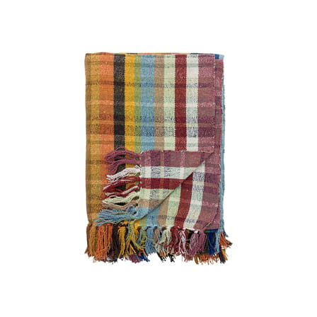 Plaid Elmy tissu multicolore / 160 x 130 cm - Coton recyclé - Bloomingville
