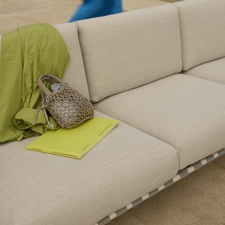 Gartensofa 3-Sitzer Settle textil weiß / L 218,5 cm - Muuto