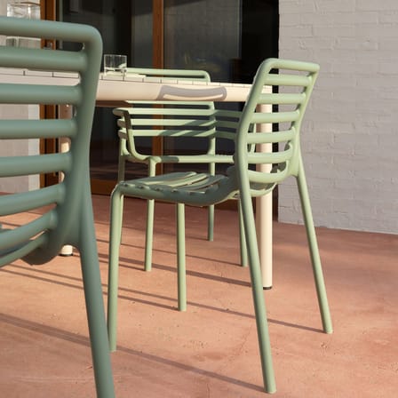 Doga Bistrot Stacking chair composite material green / Set of 6 Stacking chairs - NARDI