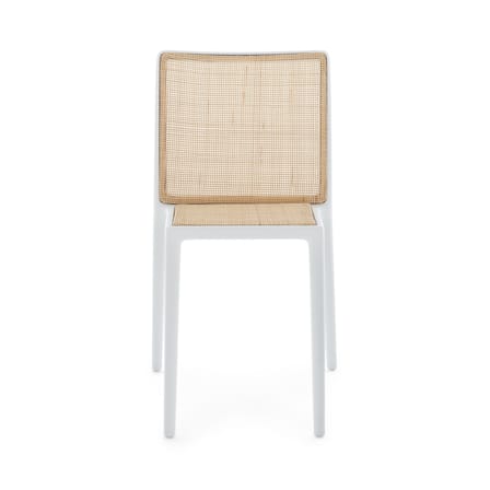 Stapelbarer Stuhl Belvedere Vienna faser weiß / INDOOR - Rattan-Geflecht - Kartell