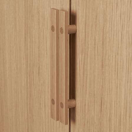 Schrank Stilt holz natur / Kleiderschrank - B 90 x H 186 cm / Mit Kleiderstange - Ferm Living