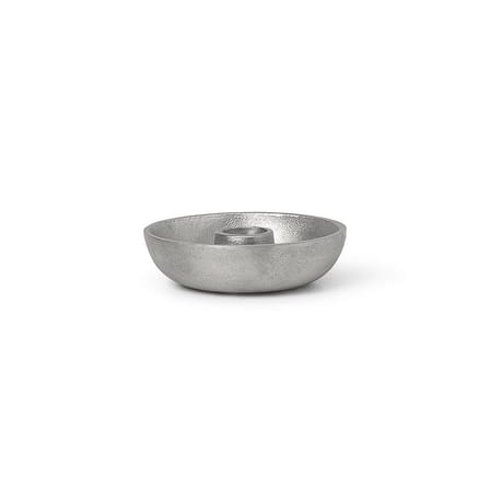 Bougeoir Bowl Single argent métal / Ø 10 cm - Aluminium recyclé - Ferm Living