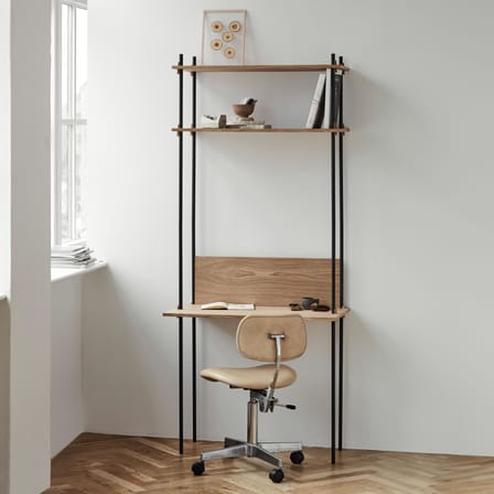 Bureau Shelving System – s.200.1.D bois naturel / L 85 x H 200 x Prof. 52 / 35 cm - MOEBE