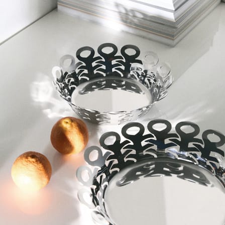 Corbeille Vimini métal argent Large / Ø 27 cm - Alessi
