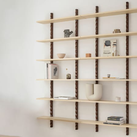 Etagère murale Heju X Nobodinoz bois naturel / 90 x H 102 cm - NOBODINOZ