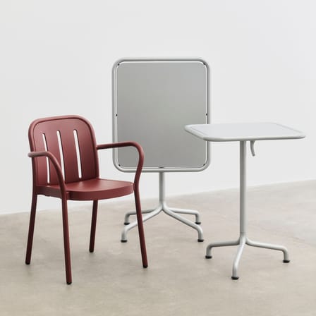 Fauteuil empilable Deville métal rouge - Hay