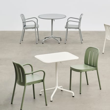 Fauteuil empilable Deville métal vert - Hay
