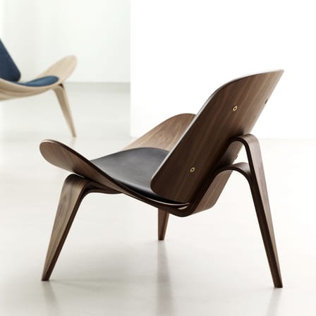 Fauteuil rembourré CH07 - Shell Chair cuir marron / Hans J. Wegner, 1963 - CARL HANSEN & SON