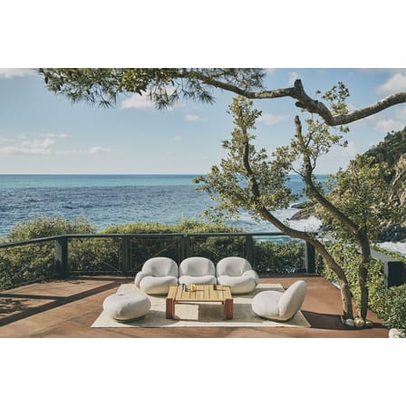 Fauteuil pivotant Pacha OUTDOOR tissu blanc beige / Pierre Paulin, 1975 - Gubi