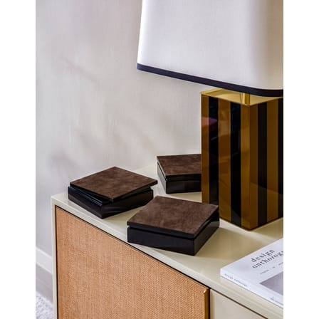 Lampe de table Elysée tissu bois jaune noir / H 71 cm - RED Edition