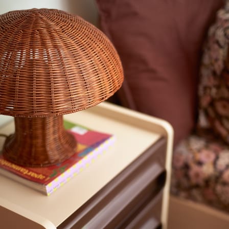 Lampe de table Rattan marron / Ø 34 x H 30 cm - HK LIVING
