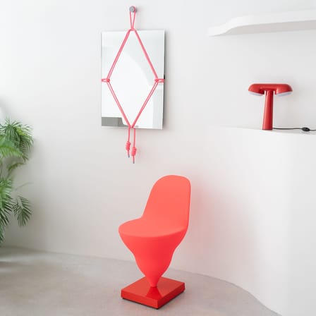 Miroir mural Shibari Rectangle verre rose / L 50,5 x H 69 cm - Moustache