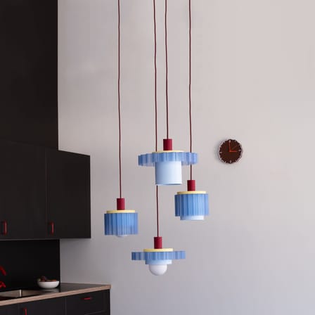 Gigi Pendant plastic material multicoloured No. 1 / Ø 28 x H 21 cm - Recycled plastic, made in France - Warren & Laetitia