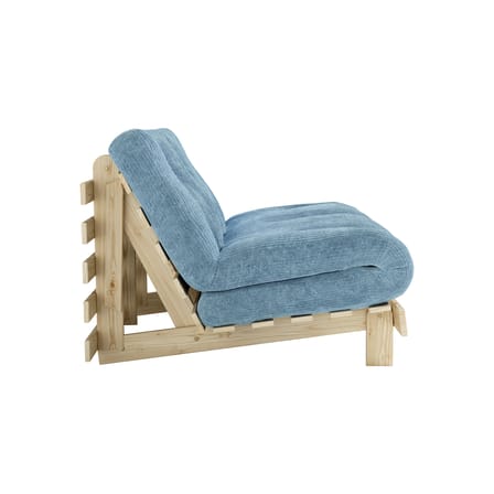 Schlafcouch Roots holz blau / L 140 cm – 3 Positionen / Struktur aus heller Kiefer - KARUP