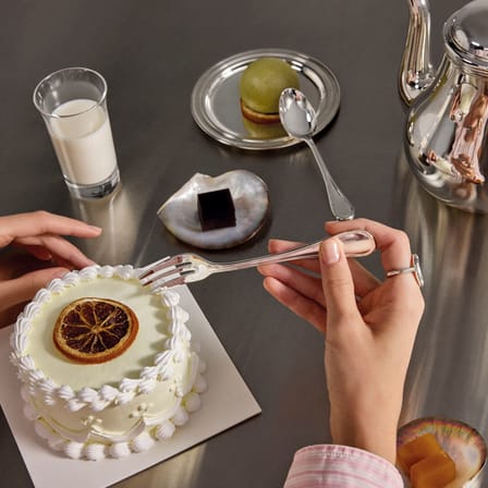 Set de couverts Albi métal / 4 pièces pour Tea time - Pour 2 personnes - Christofle