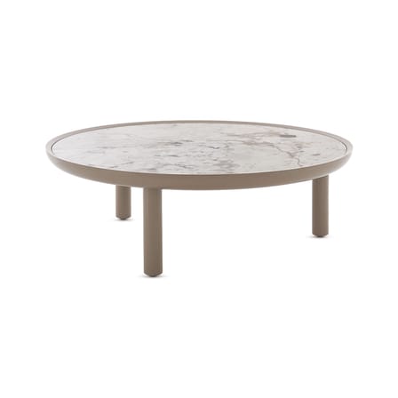 Table basse K-TOP  / Ø 105 x H 35 cm - Plateau grès effet marbre - Kartell