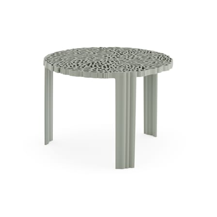 Table basse T-Table Medio plastique vert / Ø 50 x H 36 cm - Kartell