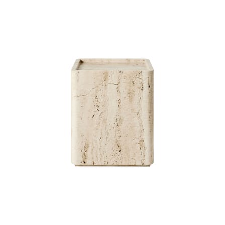 Table d'appoint Pietra pierre blanc / 33 x 33 x H 40 cm - Travertin - Gubi