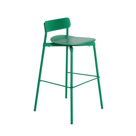 Tabouret haut empilable Fromme métal vert / H 75 cm - Aluminium - Petite Friture